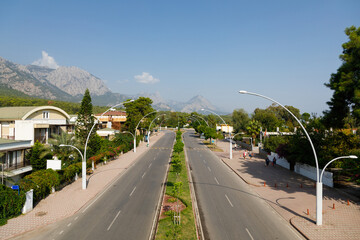 The highway of the Kemer town, Turkey