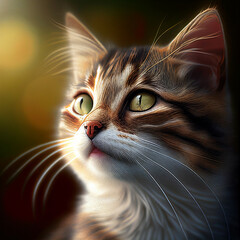 Maine coon. Portrait of a maine coon kitten. Cat portrait