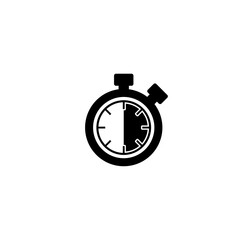 Stopwatch time glyph icon isolated on white background