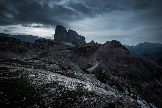 Dark Mountains with heavy clouds