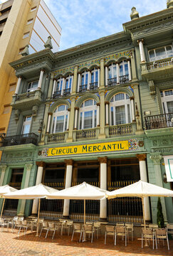 Mercantile Circle (Círculo Mercantil), Constitution square in Almendralejo, Badajoz province, Extremadura, Spain	