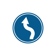 Road sign icon flat style trendy