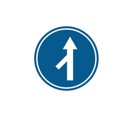 Road sign icon flat style trendy