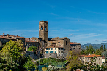 The ancient church of San Fedele in the historic center of Poppi, Arezzo, Italy