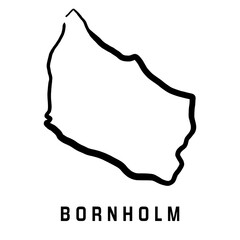 Bornholm island simple vector map - obrazy, fototapety, plakaty