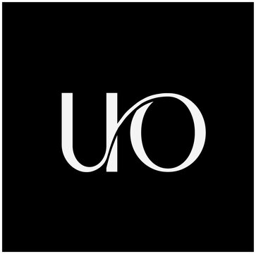 UO brand name initial letters icon. UO typography.