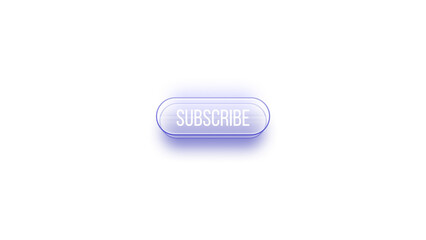 Glass subscribe button on transparent background