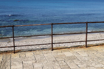 Security fence on the Mediterranean coast.