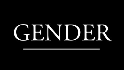 Gender concept written on black background