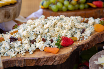 Typical peruvian food and drinks, breakfast, bread, dinner and dessert buffet