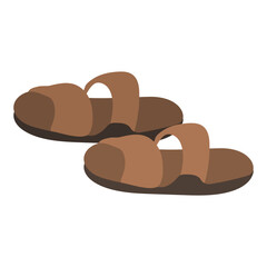 Scandinavian boho style sandals. Men's shoes. Vector illustration