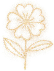Flower glitter gold doodle transparent background