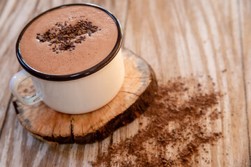 Typical peruvian food and drinks, hot chocolate