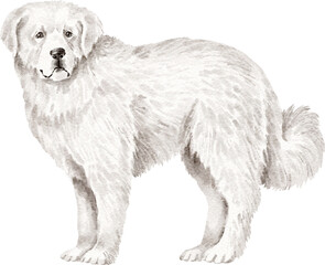 Great pyrenees dog illustration