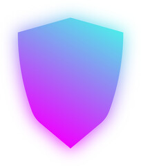 Neon Shield Badge Design Illustration