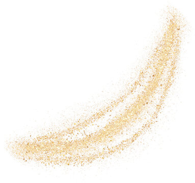 Abstract line hand-drawn with gold glitter