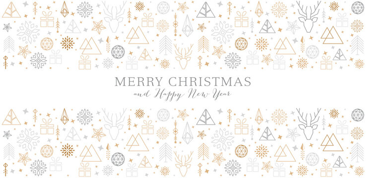 Sfondo di Natale, cartolina con elementi geometrici