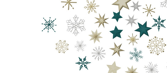 Snowflakes falling for christmas decoration abstract
