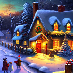 christmas night scene