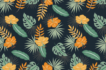 Naklejka na ściany i meble colorful background with tropical leaves vector design illustration
