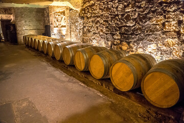 Chateau cellar, Saint Emilion, Bordeaux, France