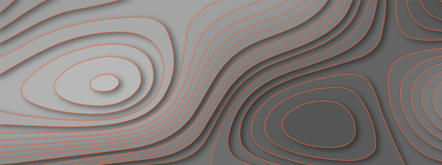 Fototapeta na wymiar Abstract colorful paper cut and topographic map with lines and circles background. Topographic map and place for texture. Topographic gradient linear background with copy space. Vector illustration