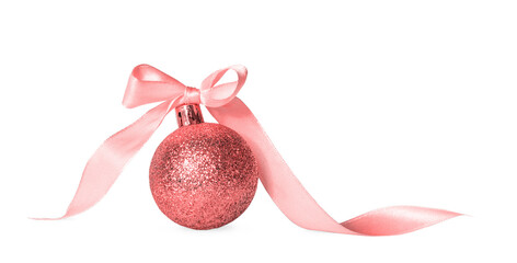  Christmas ball with ribbon. isolated .