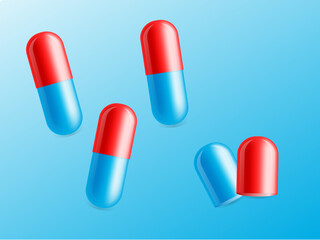 red and blue capsules