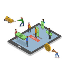 Charity Flat Isometric  Concept.