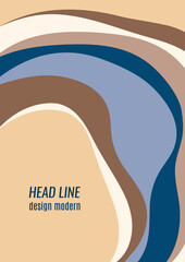 Colored abstract wave round shapes. Design template. Vector illustration