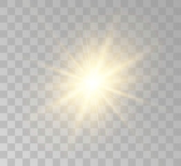 Transparent yellow sunlight special lens flash light effect. Front solar flare lenses	