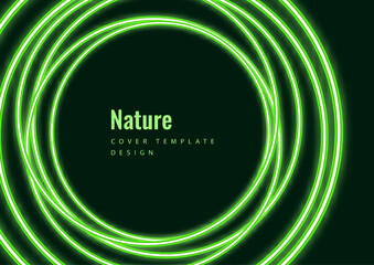 Vector abstract background with overlapping circles. chaotic movement. Round banner with empty space for text. Science and communication concept. Vector