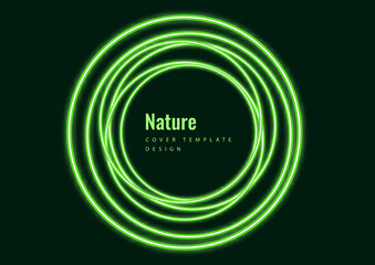 Vector abstract background with overlapping circles. chaotic movement. Round banner with empty space for text. Science and communication concept. Vector