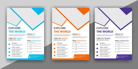 Travel flyer or poster brochure design, layout, Travel flyer, modern travel flyer, template, summer travel agencies