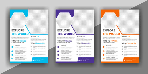 Travel flyer or poster brochure design, layout, Travel flyer, modern travel flyer, template, summer travel agencies
