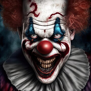 Evil clown High quality illustration.