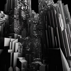 Abstract 3D Skyscrapers High quality illustration