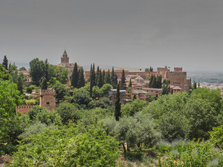 Fototapeta na wymiar The Alhambra Palace in Granada Spain