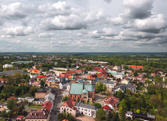 Skyline of Sieradz, town in Lodz (Łódź) Province, Poland