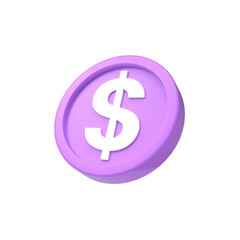 3d illustration dollar coin icon money 3d render