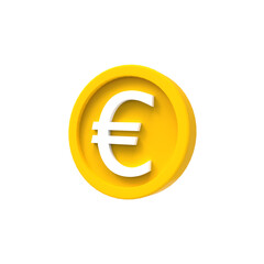 3d illustration euro coin icon money 3d render