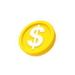 3d illustration dollar coin icon money 3d render