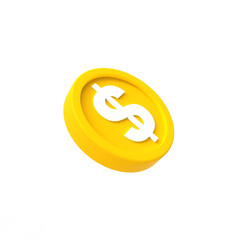 3d illustration dollar coin icon money 3d render