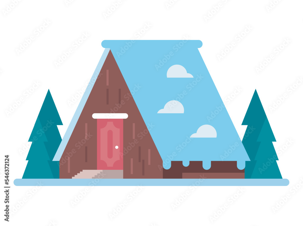 Canvas Prints triangular house with snow