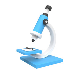 Laboratory microscope 3d render illustration biology education medical test