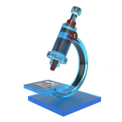 Laboratory microscope 3d render illustration biology education medical test