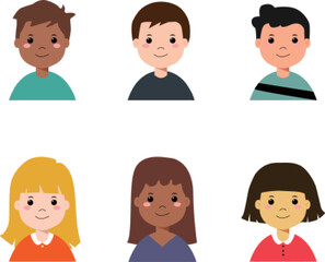 Characters of children set with clothes