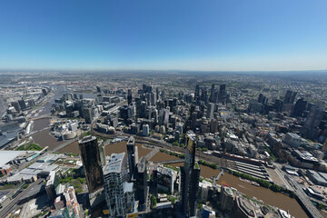 Fototapeta na wymiar Eureka Tower, Southbank, Melbourne central business district 