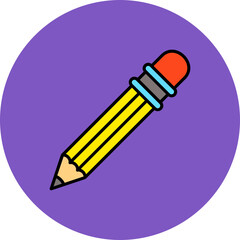 Pencil Multicolor Circle Filled Line Icon