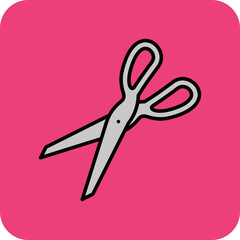 Scissor Multicolor Round Corner Filled Line Icon